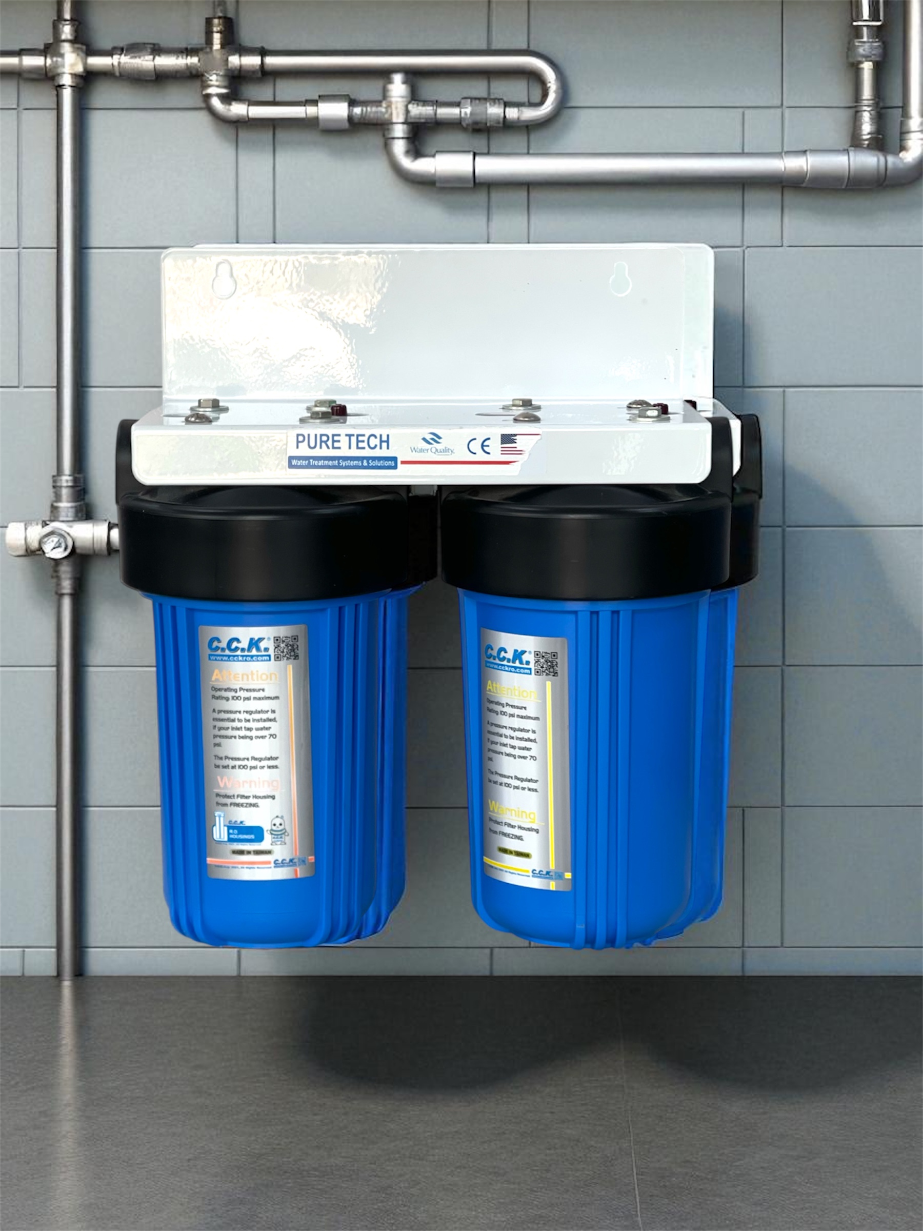 فلتر مياه مركزي – ثنائي المرحلة – حماية وتنقية أولية